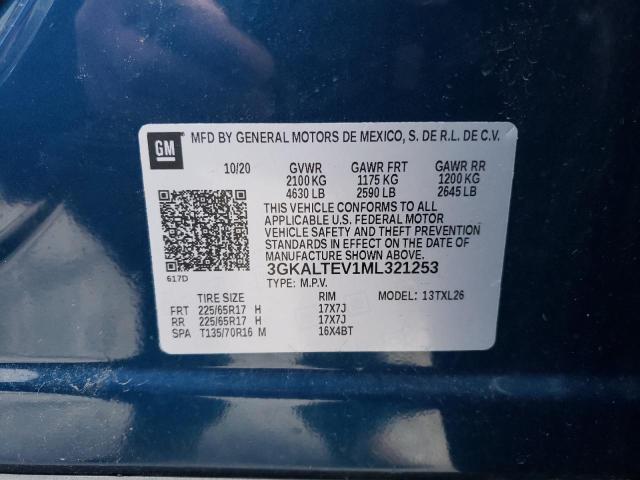 3GKALTEV1ML321253 - 2021 GMC TERRAIN SLE BLUE photo 12