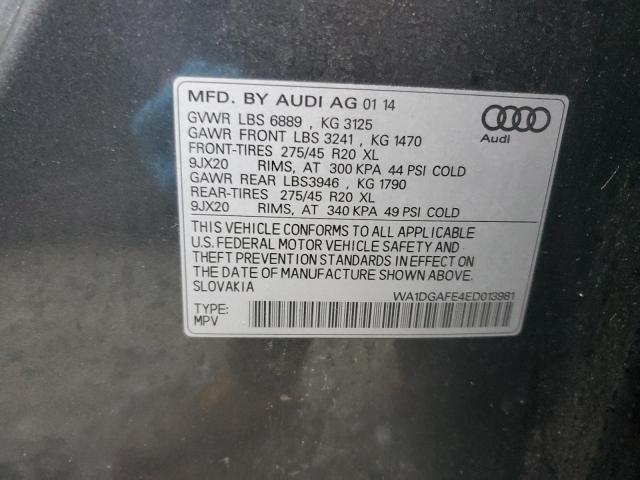 WA1DGAFE4ED013981 - 2014 AUDI Q7 PRESTIGE GRAY photo 14