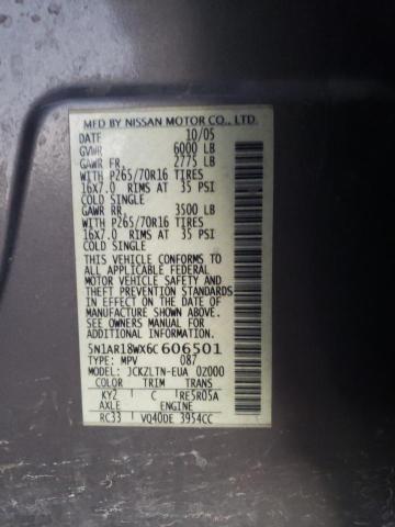 5N1AR18WX6C606501 - 2006 NISSAN PATHFINDER LE 棕色 照片 12