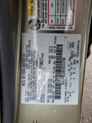 3FADP0L34CR235708 - 2012 FORD FUSION HYBRID GREEN photo 12