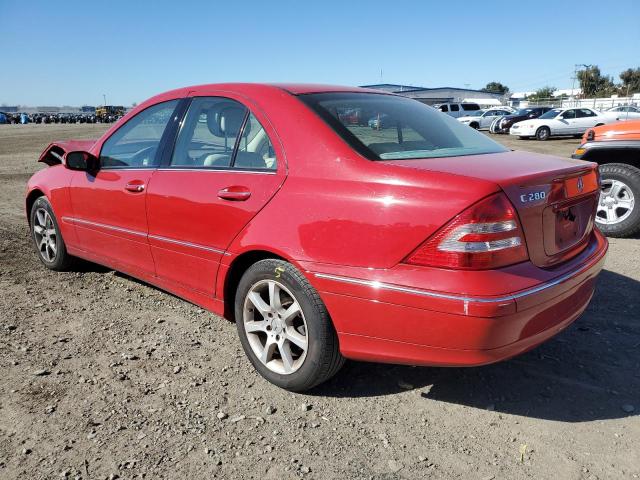 WDBRF92H27F900952 - 2007 MERCEDES-BENZ C 280 4MATIC RED photo 2