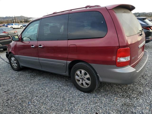 KNDUP132X56660714 - 2005 KIA SEDONA EX RED photo 2