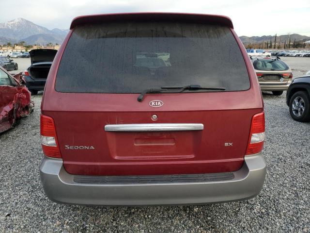 KNDUP132X56660714 - 2005 KIA SEDONA EX RED photo 6