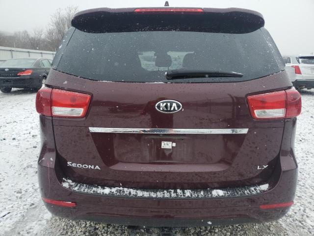 KNDMB5C13G6216395 - 2016 KIA SEDONA LX BURGUNDY photo 6