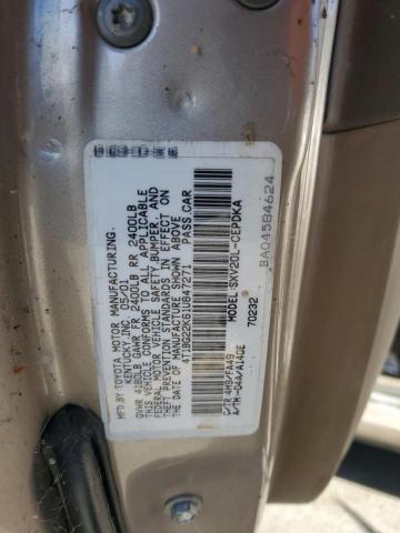 4T1BG22K61U847271 - 2001 TOYOTA CAMRY CE TAN photo 12