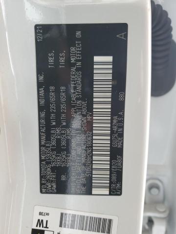 5TDGZRBH2NS180632 - 2022 TOYOTA HIGHLANDER XLE WHITE photo 12