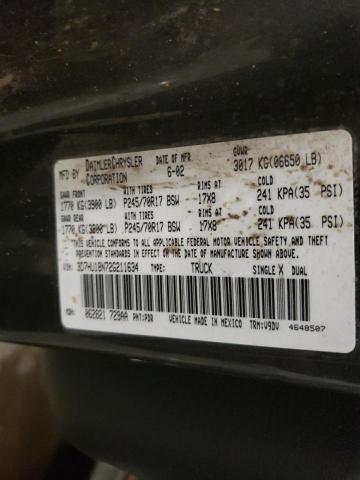 3D7HU18N72G211634 - 2002 DODGE RAM 1500 GRAY photo 12