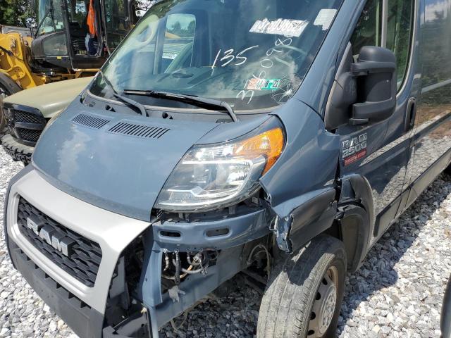 3C6URVJG3LE136352 - 2020 RAM PROMASTER 3500 HIGH ლურჯი ფოტო 9