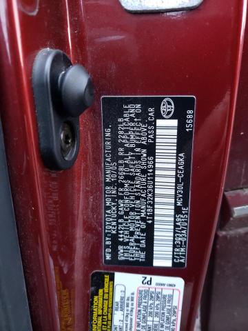 4T1BF32K36U114966 - 2006 TOYOTA CAMRY LE RED photo 12