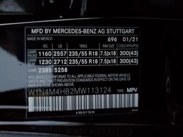 W1N4M4HB2MW113124 - 2021 MERCEDES-BENZ GLB 250 4MATIC BLACK photo 13