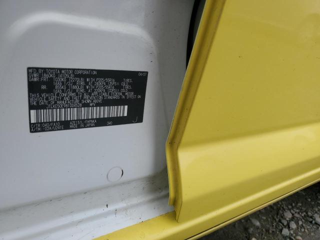 JTLKE50E981004528 - 2008 SCION XB XB 黄色 照片 12