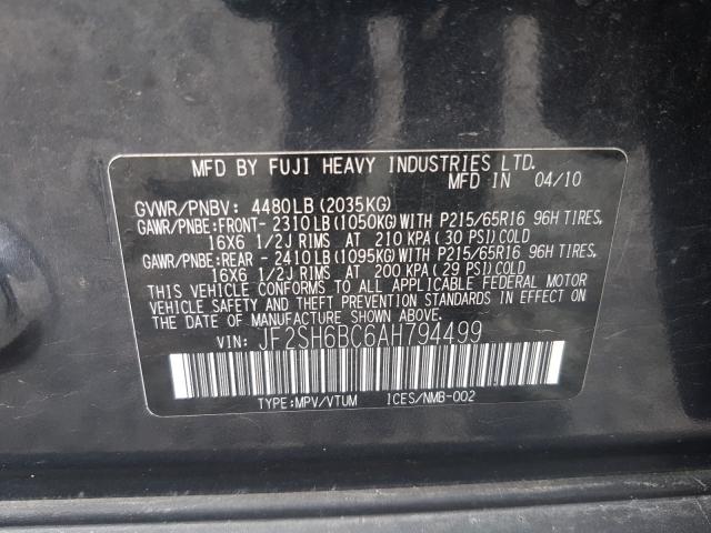 JF2SH6BC6AH794499 - 2010 SUBARU FORESTER XS  foto 10