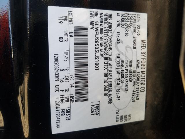 5LMFU28505LJ21801 - 2005 LINCOLN NAVIGATOR  照片 10