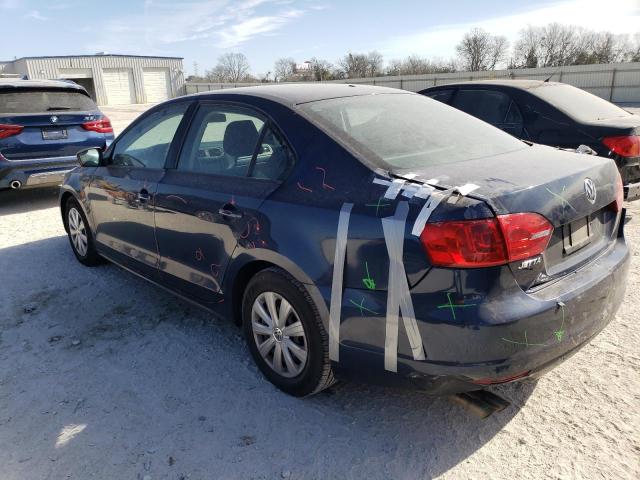 3VW2K7AJ1DM425164 - 2013 VOLKSWAGEN JETTA BASE BLUE photo 2