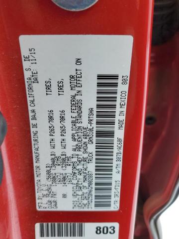 3TMDZ5BN6GM002887 - 2016 TOYOTA TACOMA DOUBLE CAB 红色 照片 12