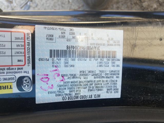 3FAFP08196R204698 - 2006 FORD FUSION SEL  photo 10