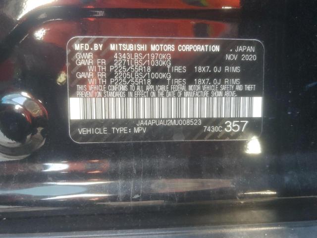 JA4APUAU2MU008523 - 2021 MITSUBISHI OUTLANDER ES 黑色 照片 10