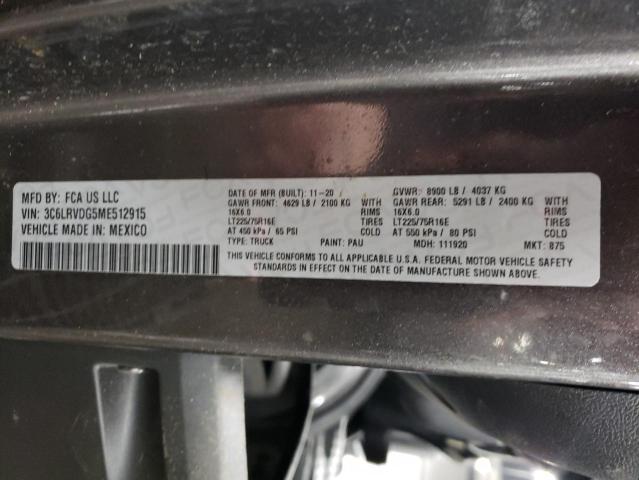 3C6LRVDG5ME512915 - 2021 RAM PROMASTER 2500 HIGH فحمي صورة 13