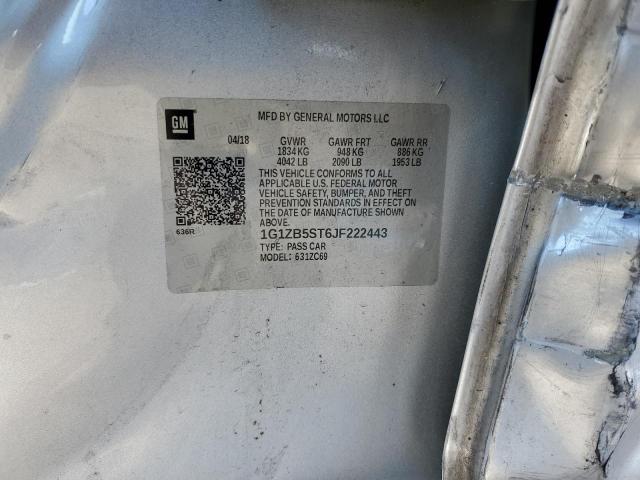 1G1ZB5ST6JF222443 - 2018 CHEVROLET MALIBU LS SILVER photo 12