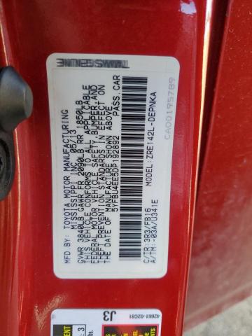 5YFBU4EE5DP192892 - 2013 TOYOTA COROLLA BASE RED photo 13