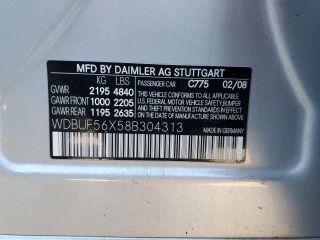 WDBUF56X58B304313 - 2008 MERCEDES-BENZ E 350 SILVER photo 12