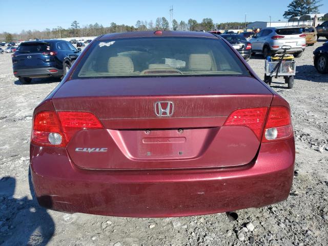 1HGFA16948L089036 - 2008 HONDA CIVIC EXL წითელი ფოტო 6