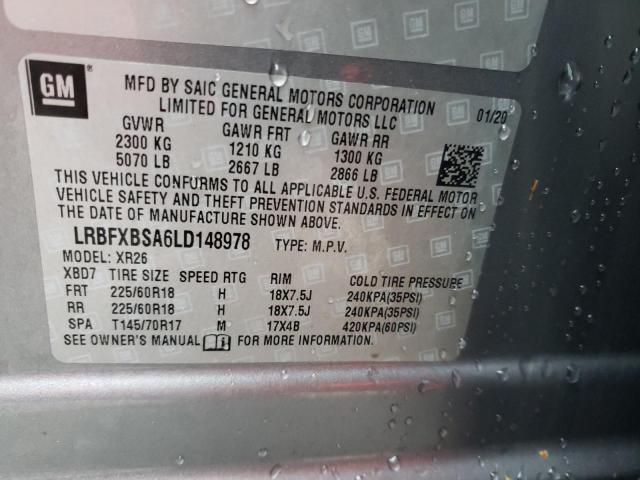 LRBFXBSA6LD148978 - 2020 BUICK ENVISION PREFERRED GRAY photo 13