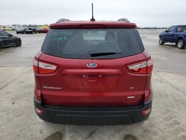 MAJ3S2GE4LC345397 - 2020 FORD ECOSPORT SE BURGUNDY photo 6