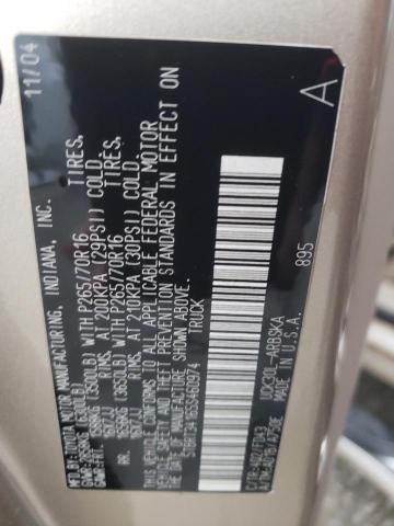 5TBRT34165S460974 - 2005 TOYOTA TUNDRA ACCESS CAB SR5 TAN photo 12