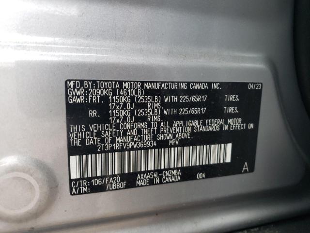 2T3P1RFV9PW369934 - 2023 TOYOTA RAV4 XLE SILVER photo 13