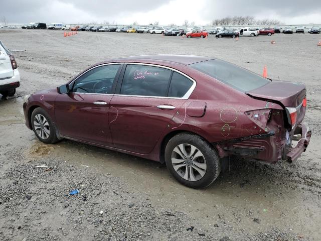 1HGCR2F3XFA201070 - 2015 HONDA ACCORD LX BURGUNDY photo 2