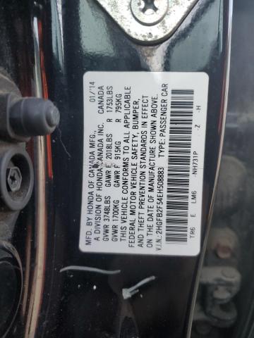 2HGFB2F54EH508883 - 2014 HONDA CIVIC LX BLACK photo 13