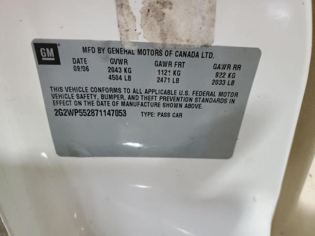 2G2WP552871147053 - 2007 PONTIAC GRAND PRIX 白色 照片 12