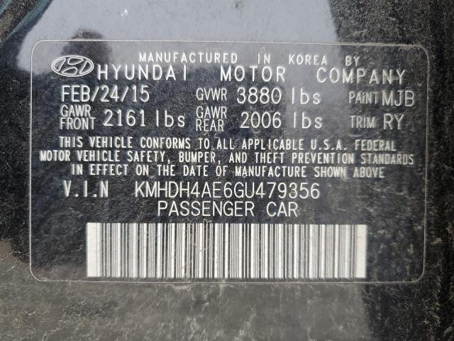 KMHDH4AE6GU479356 - 2016 HYUNDAI ELANTRA SE BLACK photo 13