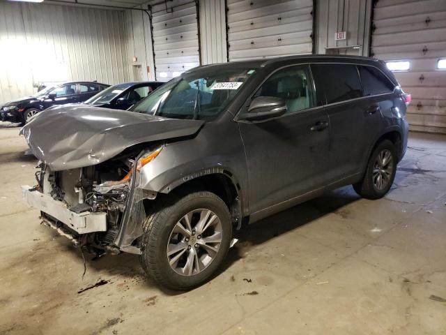 5TDKKRFH3FS089167 - 2015 TOYOTA HIGHLANDER XLE GRAY photo 1