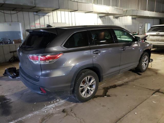 5TDKKRFH3FS089167 - 2015 TOYOTA HIGHLANDER XLE GRAY photo 3