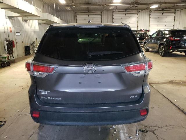 5TDKKRFH3FS089167 - 2015 TOYOTA HIGHLANDER XLE GRAY photo 6