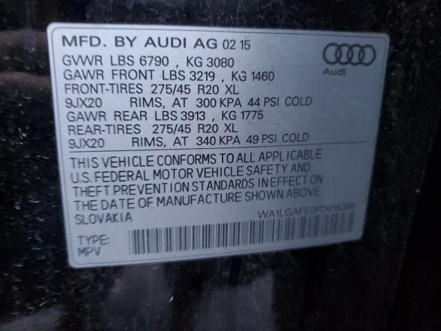 WA1LGAFE0FD015398 - 2015 AUDI Q7 PREMIUM PLUS BLACK photo 12