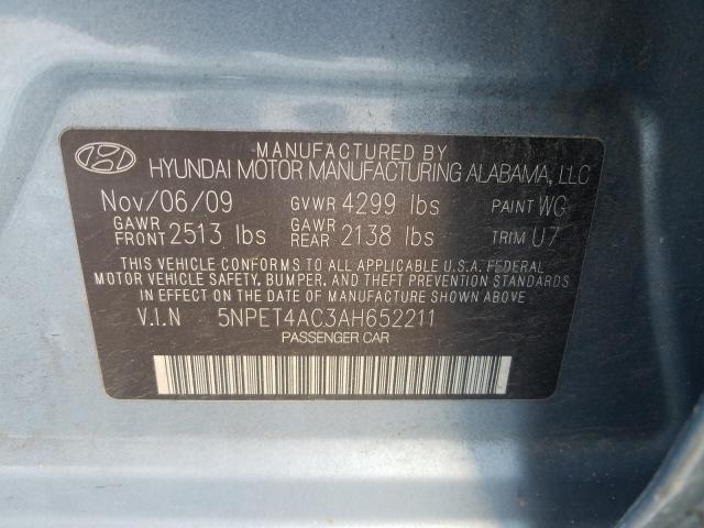 5NPET4AC3AH652211 - 2010 HYUNDAI SONATA GLS  photo 10