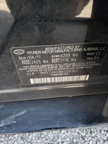 5NPEC4AC9BH259363 - 2011 HYUNDAI SONATA SE CHARCOAL photo 12