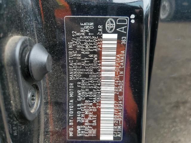 2T1BU4EE4DC004041 - 2013 TOYOTA COROLLA BASE BLACK photo 13