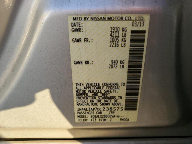 1N4AL3AP7DC238575 - 2013 NISSAN ALTIMA 2.5 SILVER photo 12