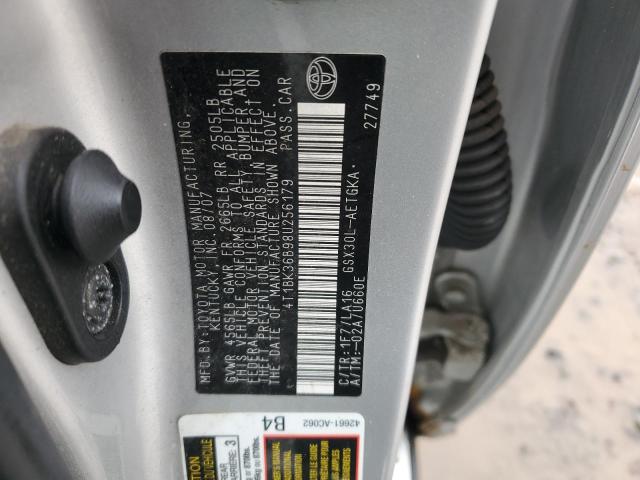 4T1BK36B98U256179 - 2008 TOYOTA AVALON XL SILVER photo 12