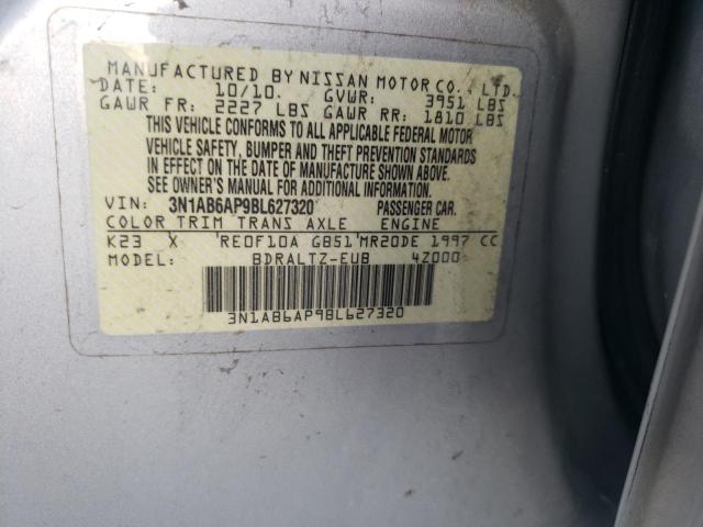 3N1AB6AP9BL627320 - 2011 NISSAN SENTRA 2.0 GRAY photo 12