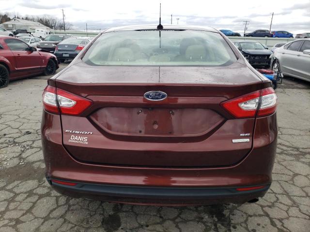 3FA6P0HD7GR286734 - 2016 FORD FUSION SE MAROON photo 6