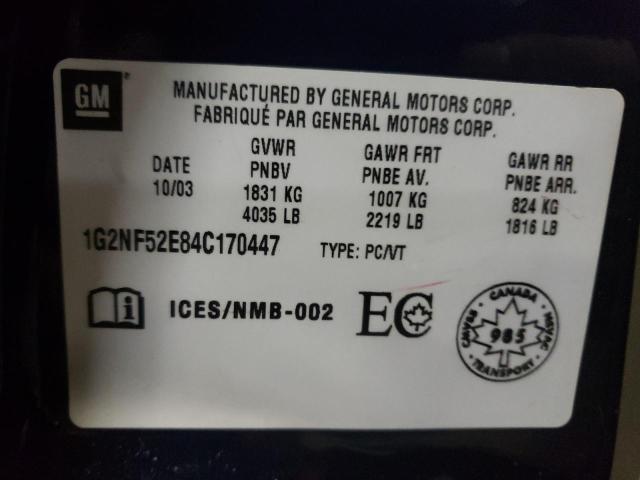 1G2NF52E84C170447 - 2004 PONTIAC GRAND AM SE1 BLUE photo 13