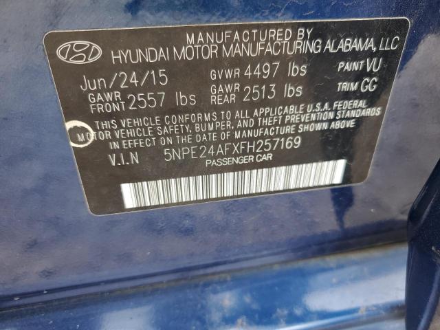 5NPE24AFXFH257169 - 2015 HYUNDAI SONATA SE BLUE photo 13