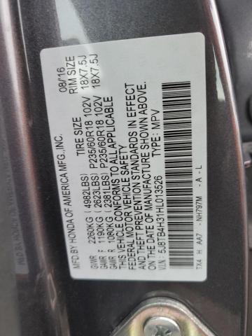 5J8TB4H31HL013526 - 2017 ACURA RDX GRAY photo 12