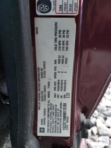 1GCDT199898113189 - 2009 CHEVROLET COLORADO BURGUNDY photo 13