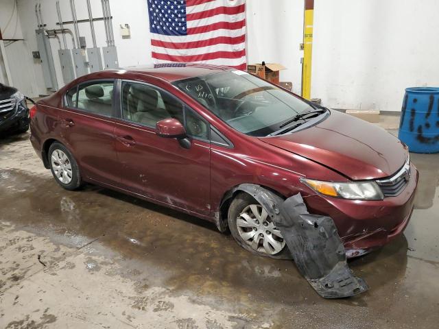 19XFB2F57CE369274 - 2012 HONDA CIVIC LX BURGUNDY photo 4